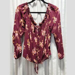 Rewind Floral Casual Off the Shoulder Blouse